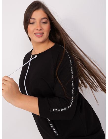 Levně Dámská halenka bez kapuce plus size OCHA černá
