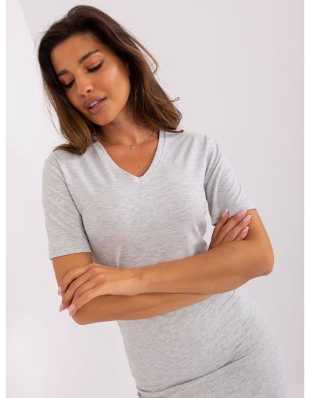 Dámské základní tričko z bavlny CELINA světle šedé