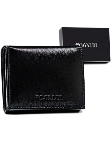 Dámská peněženka z přírodní kůže RD-AN01-GCL černá