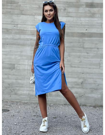 Dámské šaty s rozparkem MAYFLIES modré