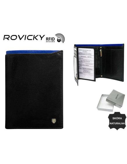 Pánská kožená peněženka N4-RVT-6887 Black+Navy