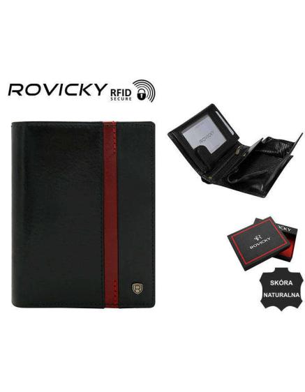 Pánská kožená peněženka N62-RVTP-3050 černá a červená