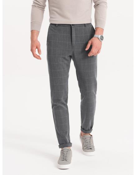 Pánské kalhoty kostkované V2 OM-PACP-0120 šedé