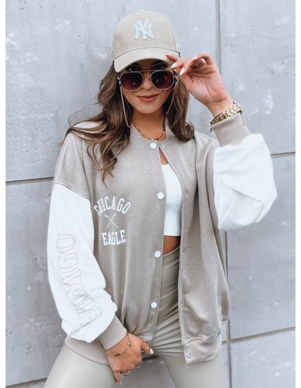 Levně Dámská bunda bomber OLDSCHOOL CHICAGO tmavě béžová