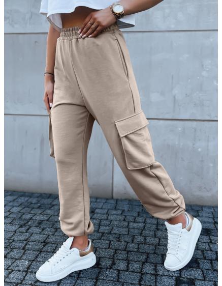 Levně Dámské tepláky BAGGY béžové