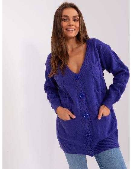 Dámský svetr s velkými knoflíky ADOR fialový