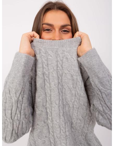 Dámský svetr s dlouhým rukávem AISHA šedý