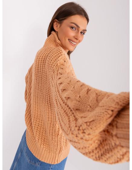 Dámský svetr s plédy oversize ALLEN broskvový