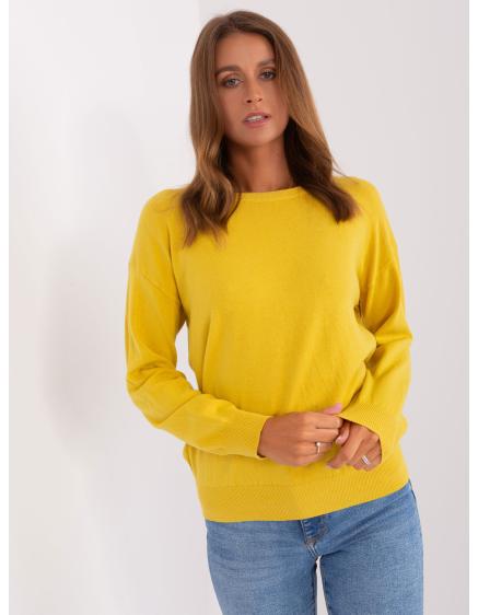 Dámský svetr s dlouhým rukávem BASIL žlutý