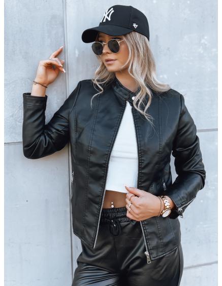 Levně Dámská koženková bunda TRENDY FUSION černá