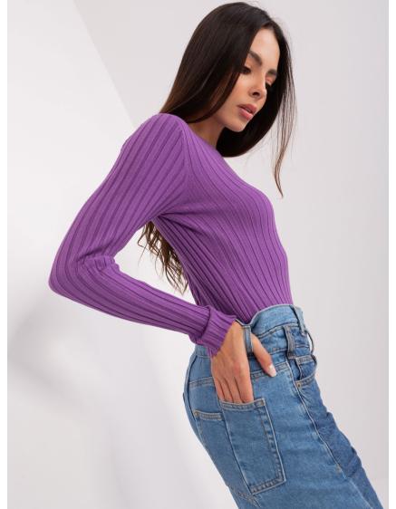 Dámský svetr s kulatým výstřihem DILA fialový
