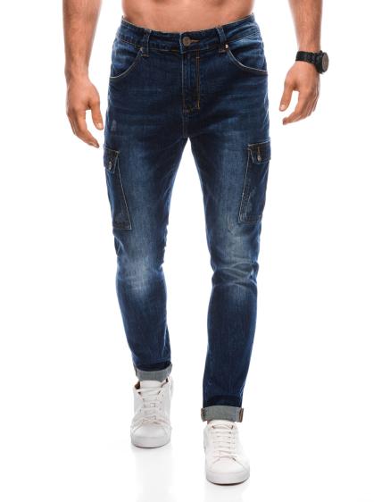 Levně Pánské kalhoty cargo P1408 denim