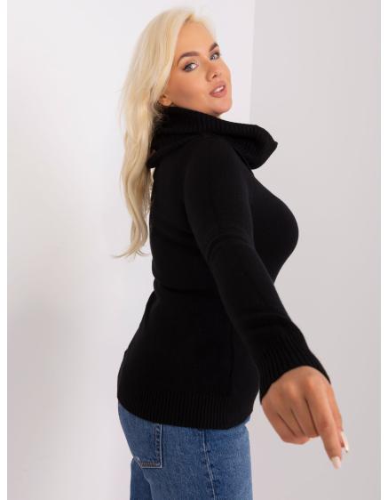 Dámský svetr s viskózou plus size DENTAW černý