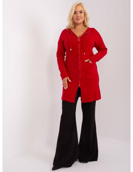 Dámský svetr plus size s viskózou WARTORO červený