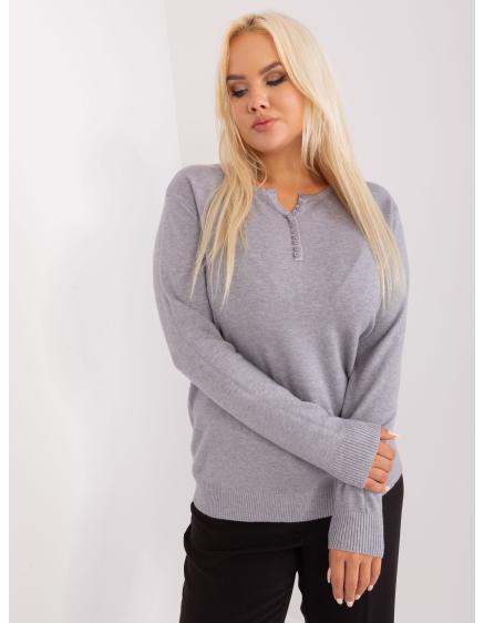 Dámský svetr s viskózou plus size SAYER šedý