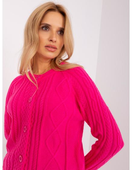 Dámský svetr nadměrné velikosti kostkovaný NIS tmavě růžový