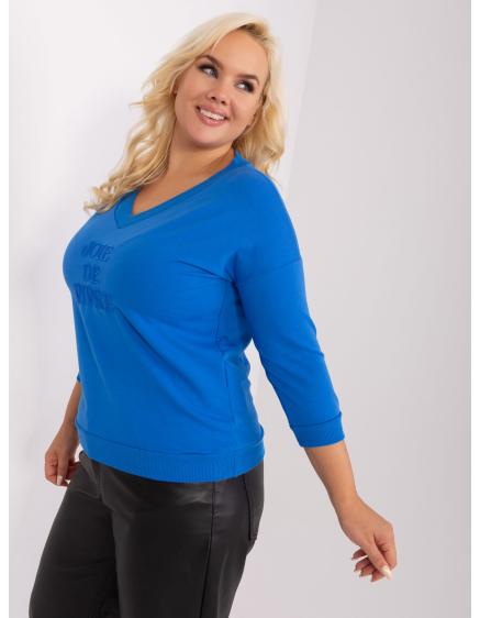 Dámská halenka plus size s nápisem DITA tmavě modrá