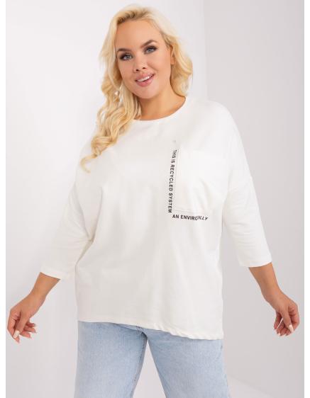 Dámská halenka plus size s kulatým výstřihem VIBRA ecru