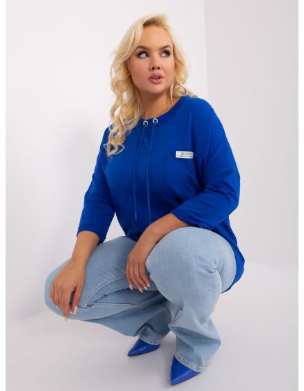 Dámská halenka plus size volného střihu VOER kobaltová