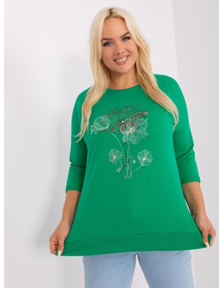 Dámská halenka plus size s 3/4 rukávy ISST zelená