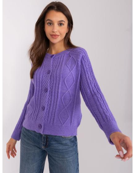 Dámský svetr s kulatým výstřihem SLOK fialový