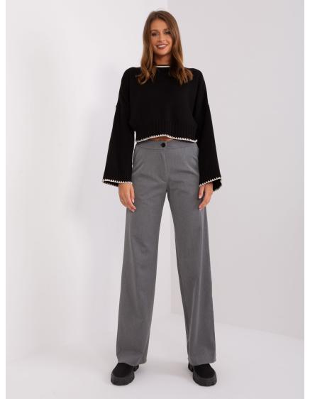 Dámské kalhoty s vysokým pasem DREEG šedé