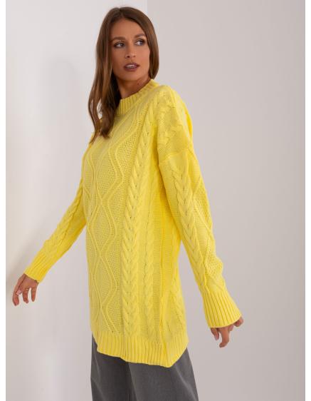 Dámský svetr kostkovaný STOIG žlutý
