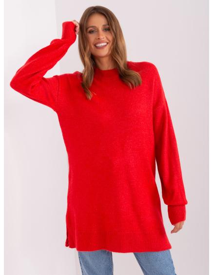 Dámský svetr s kulatým výstřihem oversize GAT červený
