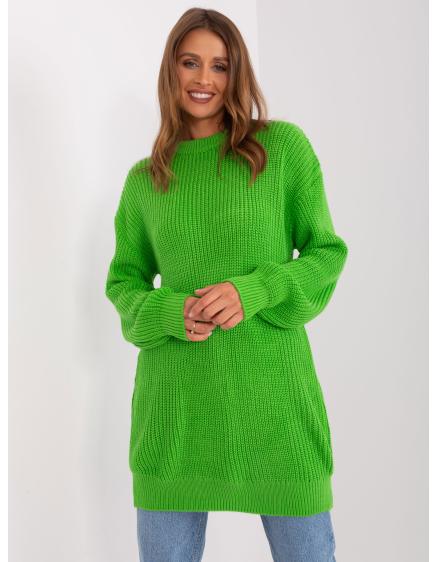 Dámský svetr nadměrné velikosti NYG světle zelený