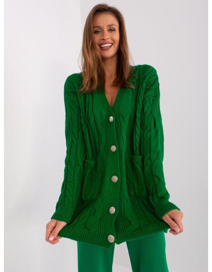 Dámský svetr s plédy ROF zelený