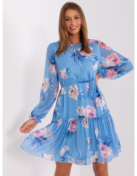 Dámské šaty s volánkem květované LYH modré