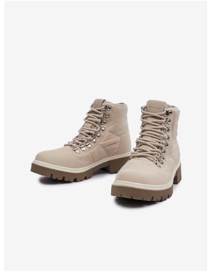 Béžové dámské zimní kotníkové boty