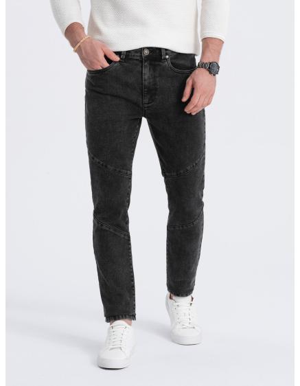 Pánské džínové kalhoty s prošíváním V2 OM-PADP-0109 černé