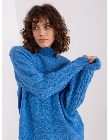 Dámský svetr s plédy nadměrné velikosti LYES modrý