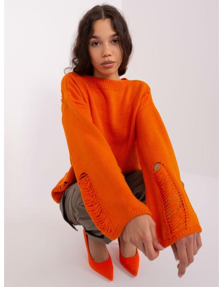 Dámský svetr se širokými rukávy oversize DARIA oranžový