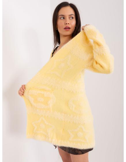 Dámský svetr dlouhý oversize CHEF zářivě žlutý