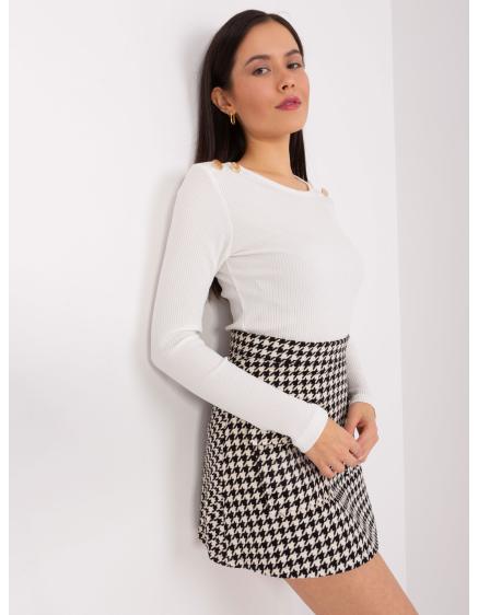 Levně Dámská halenka s ozdobnými knoflíky BASIC FEEL GOOD ecru