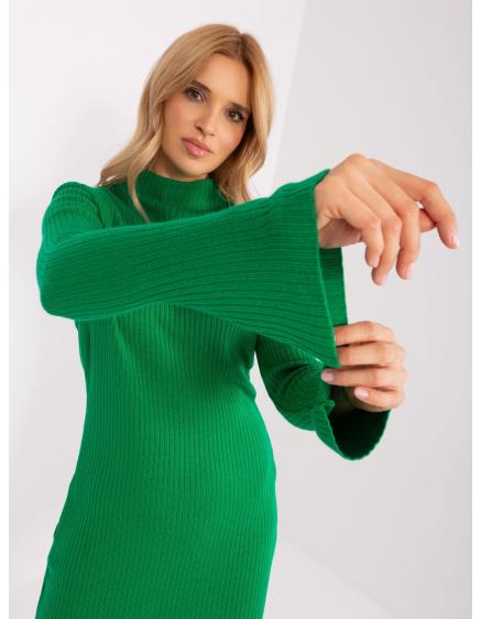 Dámské šaty se zvonovými rukávy ALFONZA zelené