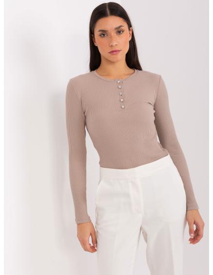 Levně Dámská halenka BASIC FEEL GOOD tmavě béžová