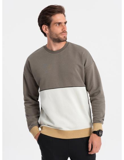 Levně Pánská mikina OVERSIZE khaki