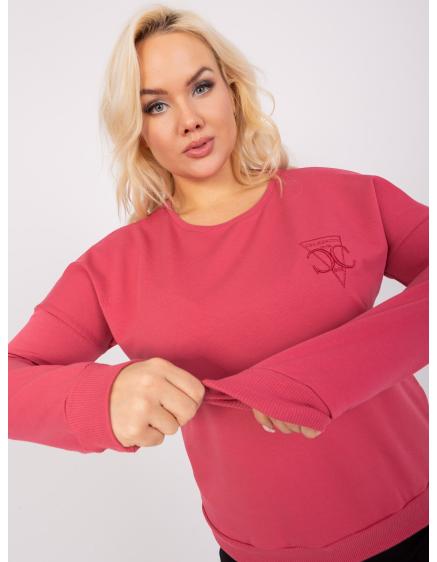 Dámská halenka plus size s manžetami ELOA tmavě korálová