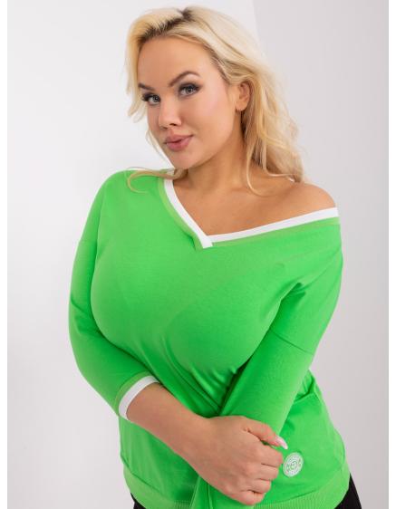 Dámská halenka plus size z bavlny NICASA světle zelená