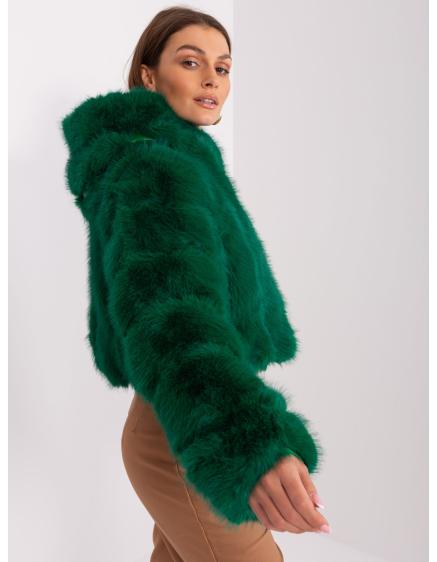 Dámská bunda z umělé kožešiny ANTIA tmavě zelená