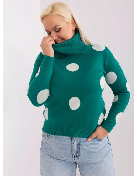 Levně Dámský svetr s dlouhými rukávy z viskózy plus size ZEW tmavě modrý