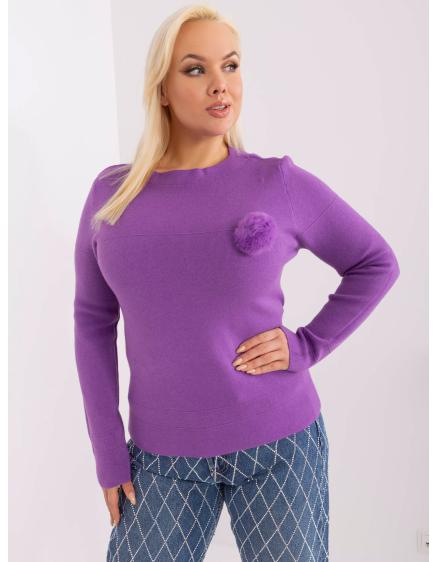 Dámský svetr z viskózy plus size WEI fialový