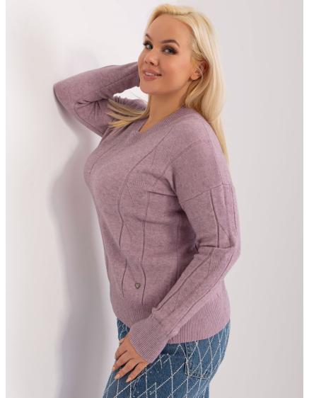 Dámský svetr plus size z viskózy WEX fialový
