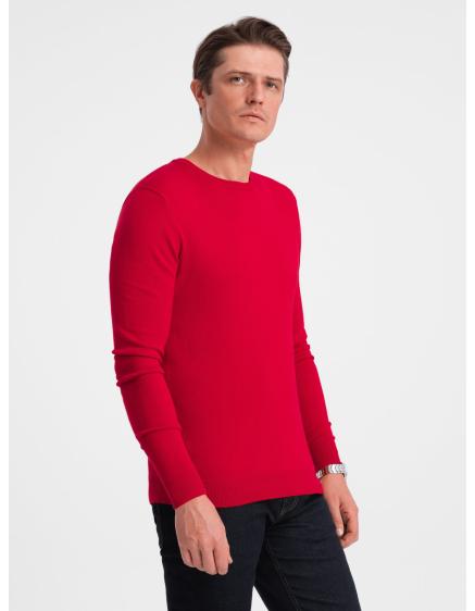Pánský svetr s kulatým výstřihem V5 OM-SWBS-0106 červený