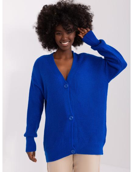 Dámský svetr na knoflíky od RUE PARIS kobaltově modrý