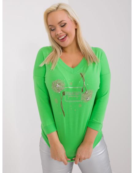 Dámská halenka plus size s 3/4 rukávy MEZ světle zelená