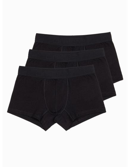 Pánské bavlněné boxerky s logem 3-pack V1 OM-UNBO-0105 černé